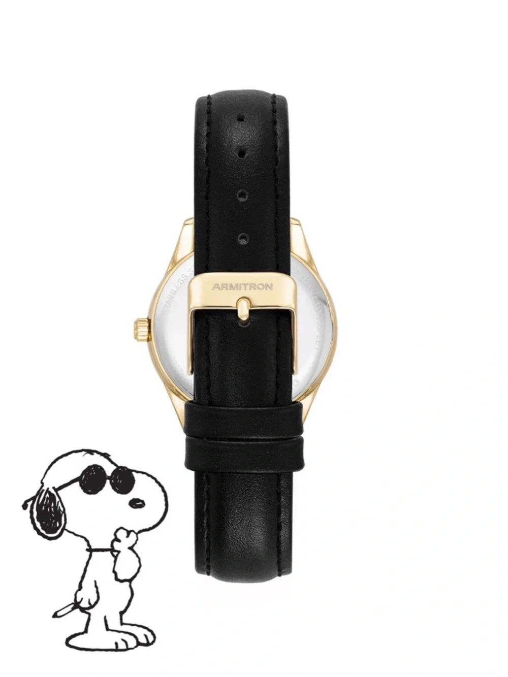 Armitron Gold-Tone Snoopy 50th Anniversary Watch - Black, Red & Cream - Picture 5 of 7